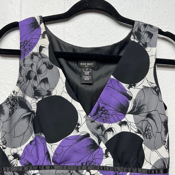 Nine West Floral Top Womens 4 Career Office Workwear Formal Party Cocktail Event - Picture 3 of 10